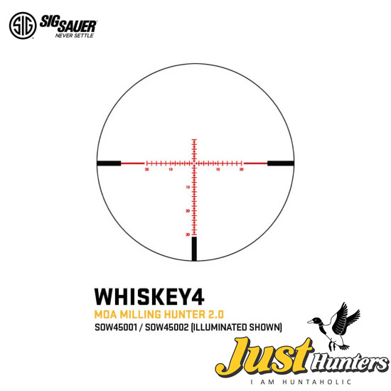 SIG SAUER WHISKEY4 5-20X50MM EXPOSED ZERO STOP ILLUMINATED FFP