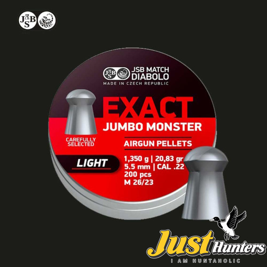 JSB Exact Jumbo Monster Light Cal .22 with 20.83 Gr