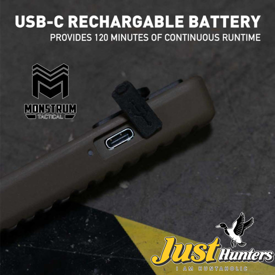 Monstrum Tactical Laserbeak M-LOK Inline Laser Grip Sight with USB-C Rechargeable Battery