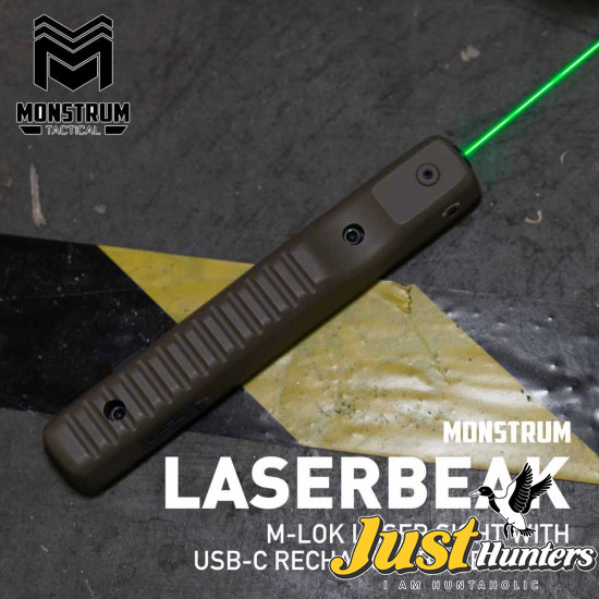 Monstrum Tactical Laserbeak M-LOK Inline Laser Grip Sight with USB-C Rechargeable Battery