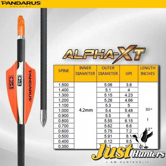 PANDARUS ARCHERY ALPHA XT ARROWS 4.2MM