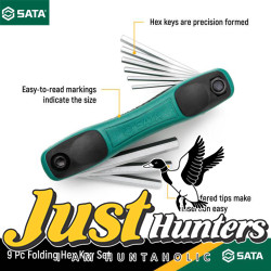 Sata Tools 9 Pcs SAE Hex Key Fold-Up L-Key Set