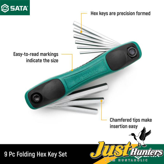 Sata Tools 9 Pcs SAE Hex Key Fold-Up L-Key Set