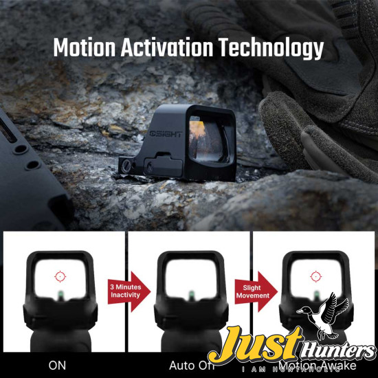 Osight C 3 MOA Dot & 32 MOA Circle Multi-Reticle System Red Dot Sight with Large Window and Side-Loading Battery