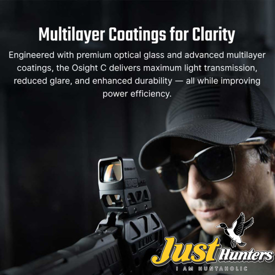 Osight C 3 MOA Dot & 32 MOA Circle Multi-Reticle System Red Dot Sight with Large Window and Side-Loading Battery