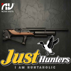 NOVA VISTA ACUTAC BULLPUP PCP AIR RIFLE CARBON FIBER BOTTLE A2-B Cal 22 - Black/Wood