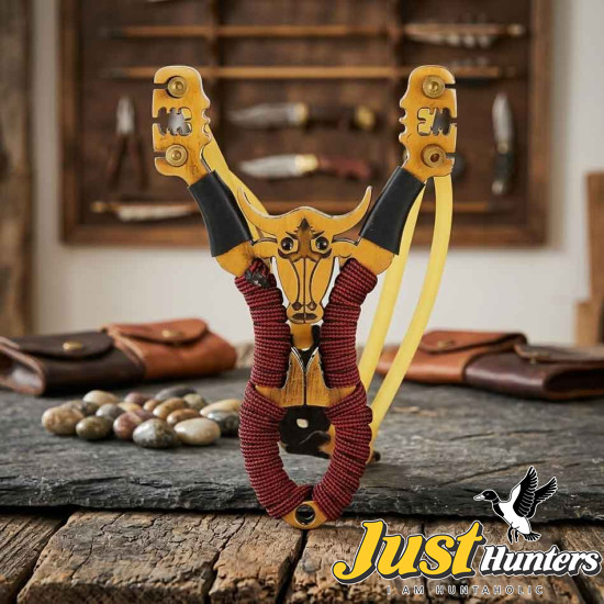 Bull Design Metal Stainless Steel Slingshot