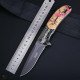 JEEP TACTICAL POCKET KNIFE SPRING ASSISTED OPENING WOOD FLOWER ETCHING