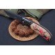 JEEP TACTICAL POCKET KNIFE SPRING ASSISTED OPENING WOOD FLOWER ETCHING