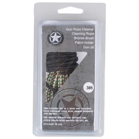 Vector Optics .308 Bore Snake Gun Cleaning with Bronze Brush