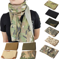 Mesh Tactical Camouflage Scarf Veil Neckerchief for Hunting and Outdoor 