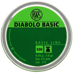 RWS Diablo Basic Line 7.0 Grain Air Gun Pellets- .177 Caliber-500 Count