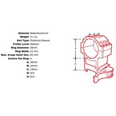 UTG 30mm 2PCs Med Pro LE Grade Picatinny QD Scope Rings UTG 30mm 2PCs Med Pro LE Grade Picatinny QD Scope Rings