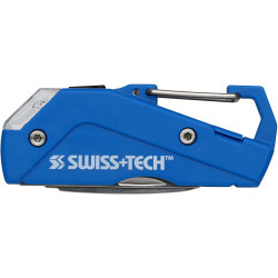 Swiss+Tech Personal Care Tool 7-in-1, Includes Flashlight, Nail File and Cleaner, Tweezers, Carabiner Clip, Scissors, and More