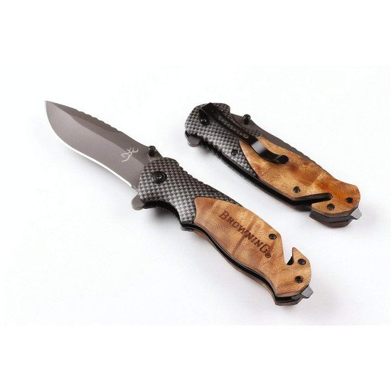 Browning X50 Tactical Wood Folding Hunting Knife