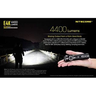 NITECORE E4K EDC Flashlight with 5000mAh USB-C Rechargeable Battery 4400 Lumen
