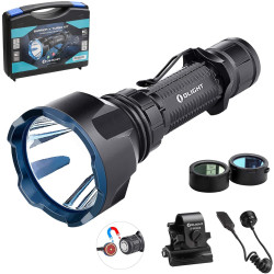 Olight Warrior X Turbo KIT 1100 Lumen 1000 Meter Throw Tail Switch 21700 Battery Magnetic Rechargeable Tactical Flashlight (Black)