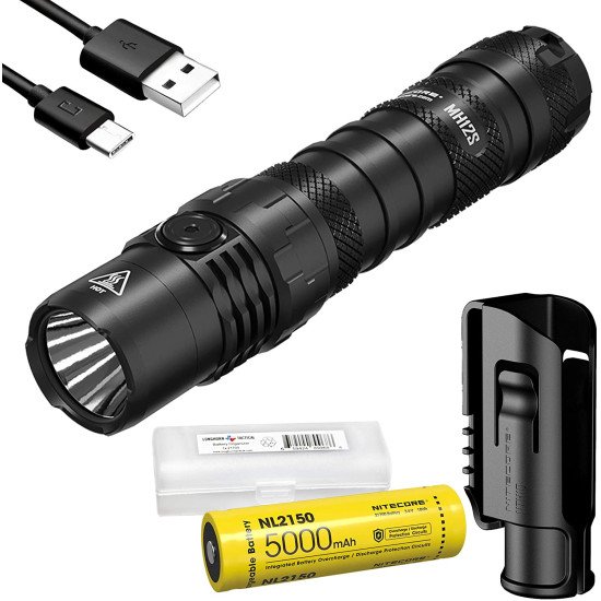 NITECORE MH12S Tactical Flashlight 1800 Lumen USB-C Rechargeable NITECORE MH12S Tactical Flashlight 1800 Lumen USB-C Rechargeable