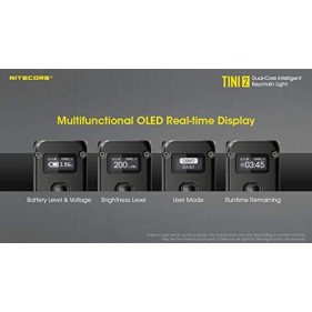 Nitecore TINI 2 Black 500 Lumen USB-C Rechargeable Keychain Flashlight
