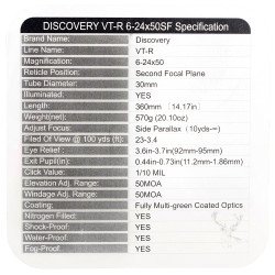 Discovery Optics Scope VT-R 6-24X50 SF MIL-DOT Reticle