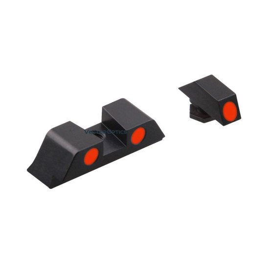 Front and Rear Red Fiber Optic Sight Combo fit for Glock 17 19 Pistols Front and Rear Red Fiber Optic Sight Combo fit for Glock 17 19 Pistols