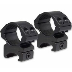 Hawke Optics 1" 2-Piece Medium Match Mount Weaver Rail Black Scope Rings #22113