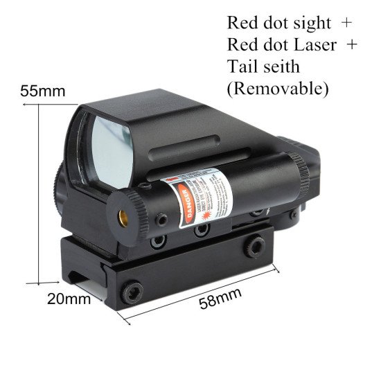 Hunting Optics Sight Scopes Holographic Sight  Red Dot 4 Type Reticle Reflex Pistol Tactical Airsoft Air Guns 20mm Mount Scopes