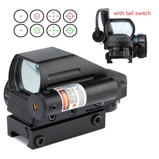 Hunting Optics Sight Scopes Holographic Sight  Red Dot 4 Type Reticle Reflex Pistol Tactical Airsoft Air Guns 20mm Mount Scopes