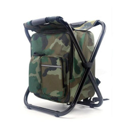 Folding Camping Chair Stool Backpack with Cooler Insulated Picnic Bag Seat Table Bag Outdoor Hunting Fishing Travel Beach BBQ
