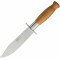 MAM KNIFE 70 9.625" Wood Handle Light Hunting Fixed Blade Knife With Leather Sheath
