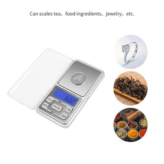 Mini Digital Scale 100/200/300/500g 0.01/0.1g High Accuracy Backlight Electric Pocket Size Mini Digital Scale 100/200/300/500g 0.01/0.1g High Accuracy Backlight Electric Pocket Size