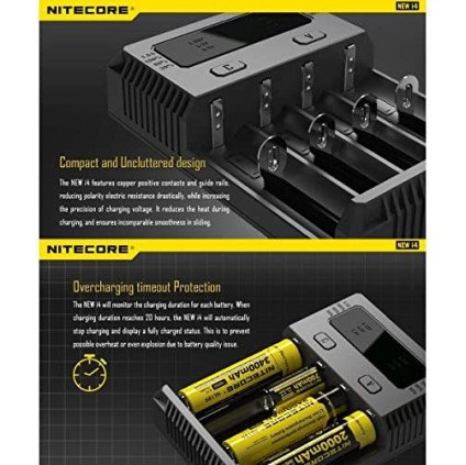 NITECORE NEW i4 Intelligent Charger for Li-ion Ni-MH AA AAA 18650 16340 26650 Batteries with Travel Bag and Battery Organizer NITECORE NEW i4 Intelligent Charger for Li-ion Ni-MH AA AAA 18650 16340 26650 Batteries with Travel Bag and Battery Organizer