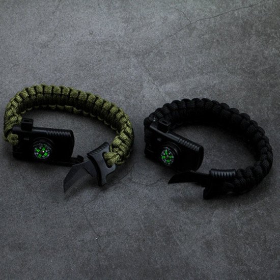 Bracelet Knife Multi Camping Emergency Survival Tools Adventures Rescue Rope Compass