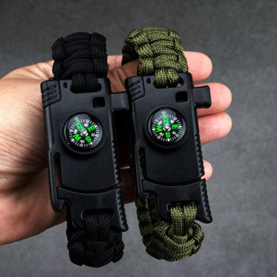 Bracelet Knife Multi Camping Emergency Survival Tools Adventures Rescue Rope Compass
