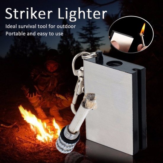 Portable Fire Starter Flint Matches Lighter Metal Outdoor Camping Hiking Instant Survival Tools No Oil Portable Fire Starter Flint Matches Lighter Metal Outdoor Camping Hiking Instant Survival Tools No Oil