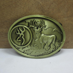 Browning Belt Buckle with Antique Brass Finish Browning Belt Buckle with Antique Brass Finish