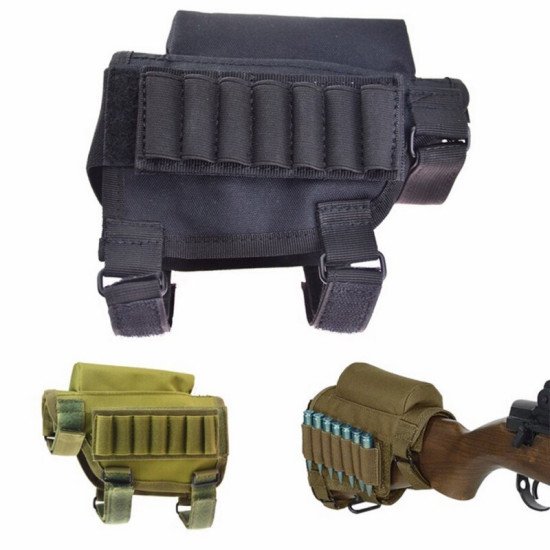 Tactical Removable Covers Adjustable Gun Holster Bullet Stock Rifle Cheek Rest Pouch with Bullet Holders Bags Tactical Removable Covers Adjustable Gun Holster Bullet Stock Rifle Cheek Rest Pouch with Bullet Holders Bags