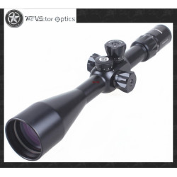 Vector Optics Counterpunch 6-25x56 First Focal Plane Tactical Mildot FFP Riflescope / 30mm Monotube with Mount Ring 1/4 MOA