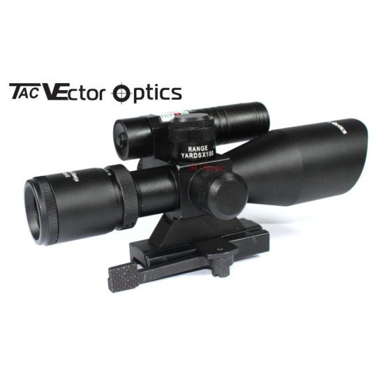 Vector Optics Sideswipe 2.5-10x40 E Compact Green Laser Rifle Scope