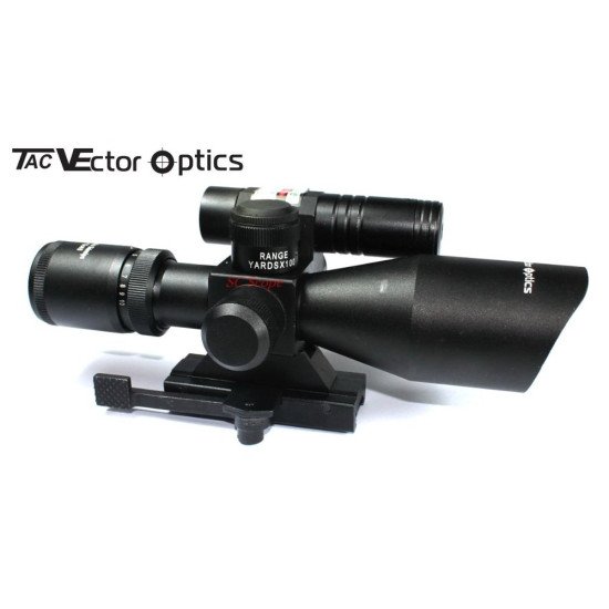 Vector Optics Sideswipe 2.5-10x40 E Compact Green Laser Rifle Scope