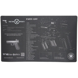 Vector Optics 20x12 Inch GunSimth Glock All Part List Printing Cleaning Bench Rubber Mat
