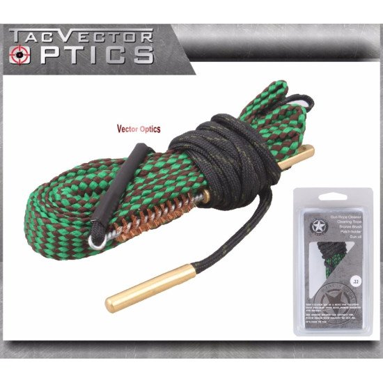 Vector Optics .223 5.56 mm .22 Caliber Rifle Bore Snake Rope with Bronze Brush Vector Optics .223 5.56 mm .22 Caliber Rifle Bore Snake Rope with Bronze Brush