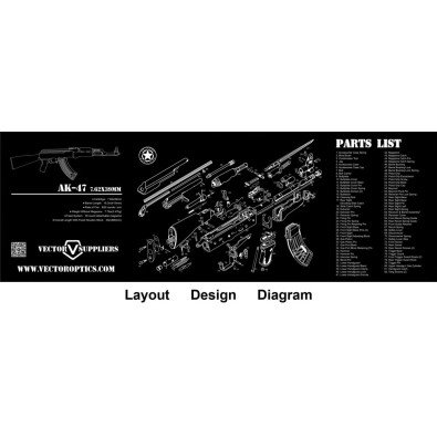 Vector Optics 36x12 Inch 7.62 AK 47 AK-47 Gun Cleaning Bench Rubber Mat