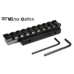 Vector Optics 3/8'' 11mm Dovetail to 7/8'' 21mm Weaver Picatinny Rail Extended Offset Adapter Mount