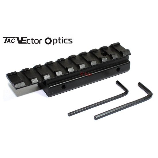 Vector Optics 3/8'' 11mm Dovetail to 7/8'' 21mm Weaver Picatinny Rail Extended Offset Adapter Mount Vector Optics 3/8'' 11mm Dovetail to 7/8'' 21mm Weaver Picatinny Rail Extended Offset Adapter Mount