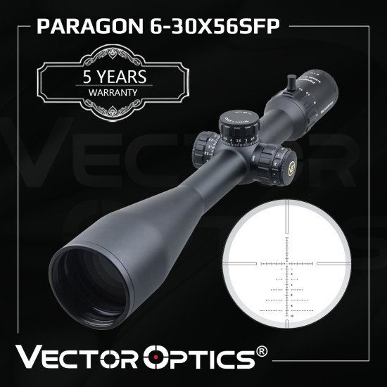 Vector Optics Paragon 6-30X56 SFIR Gen2 1/10 MIL 90% Light Long Range Precise Shooting .338 Vector Optics Paragon 6-30X56 SFIR Gen2 1/10 MIL 90% Light Long Range Precise Shooting .338