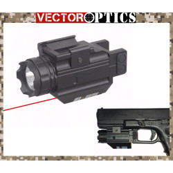 Vector Optics Tactical Pistol Flashlight with Red Laser Sight Combo for Glock 17, 19 Smith & Wesson Vector Optics Tactical Pistol Flashlight with Red Laser Sight Combo for Glock 17, 19 Smith & Wesson