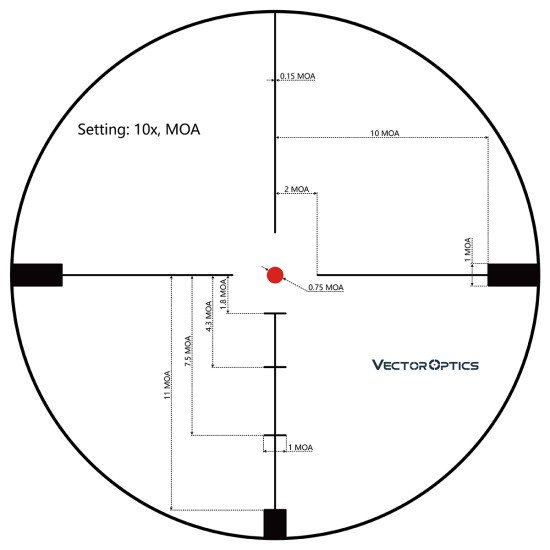 Vector Optics Hugo 6-24x50 GT BDC Reticle 11 Levels Red Fits .308win Vector Optics Hugo 6-24x50 GT BDC Reticle 11 Levels Red Fits .308win