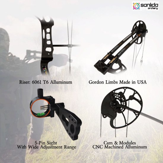 Sanlida Archery Dragon X8 60lbs Black Basic Kit Sanlida Archery Dragon X8 60lbs Black Basic Kit