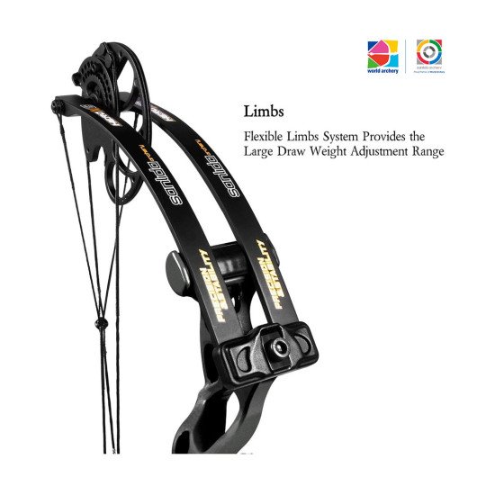Sanlida Archery Hero X8 Beginner Target Compound Bow Basic Kit Black